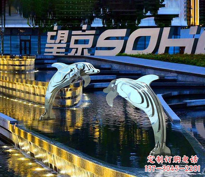 商丘海洋之恋不锈钢海豚雕塑