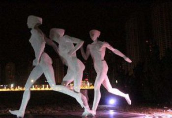 商丘优雅靓丽的女性不锈钢跑步雕塑