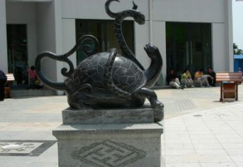 商丘龟蛇铜雕-为城市广场增添神话动物雕塑美景