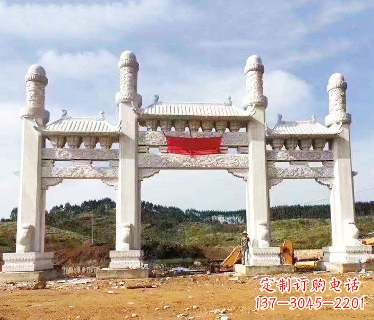 商丘精美白玉牌坊石雕，品质缔造传世绝品