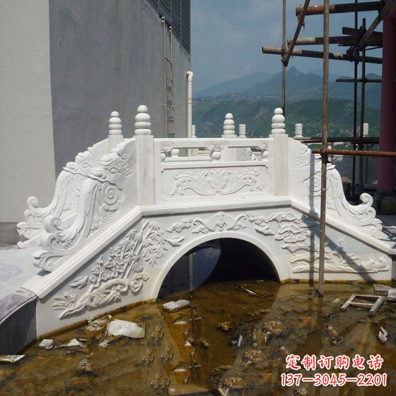 商丘汉白玉庭院装饰石桥雕塑
