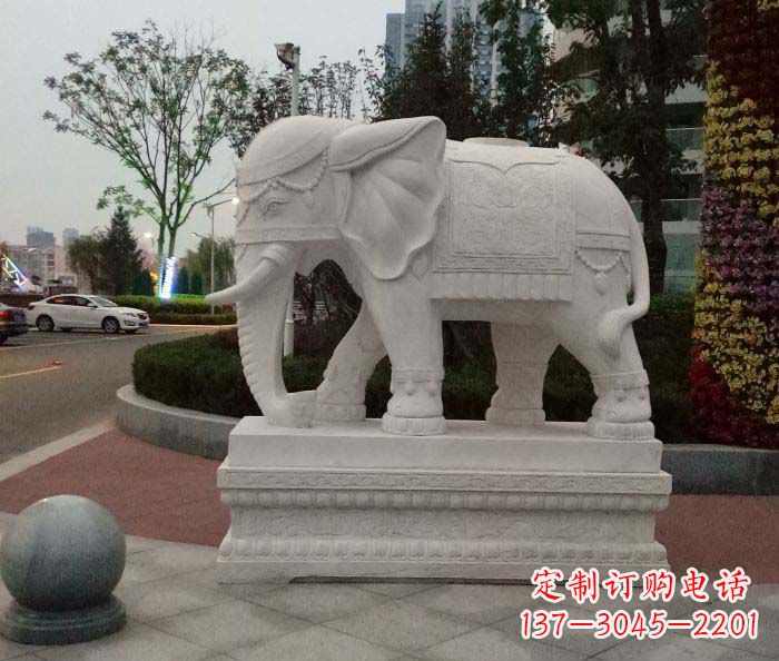 商丘高贵优雅的汉白玉大象雕塑