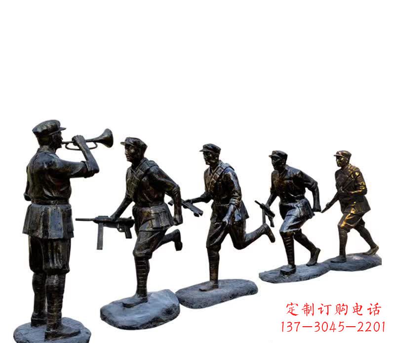 商丘传承红色精神，红军铜雕震撼人心