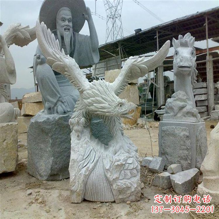 商丘花岗岩老鹰石雕,精美壮观!