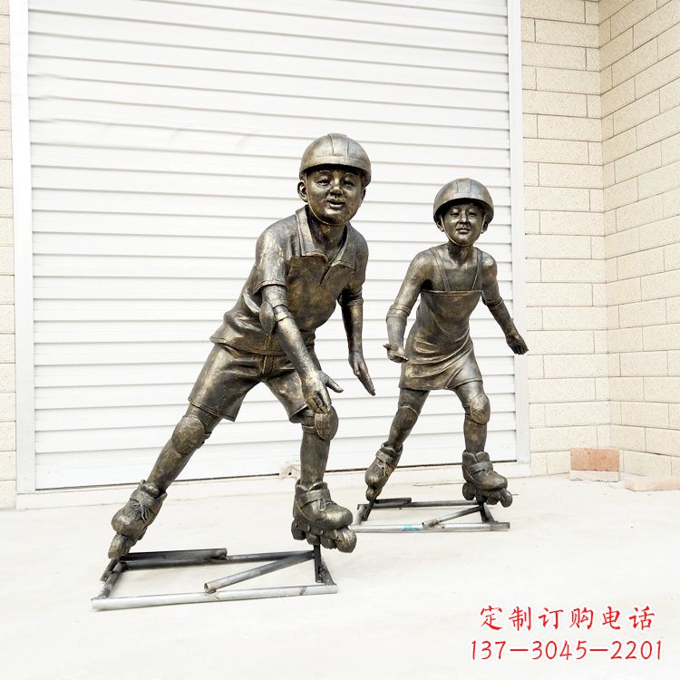 商丘中领雕塑：仿铜小孩雕塑