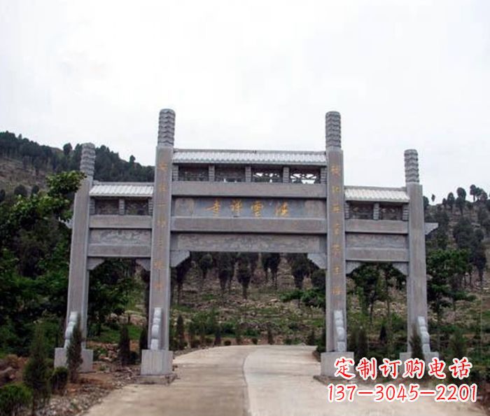 商丘景区三门牌坊石雕 (17)