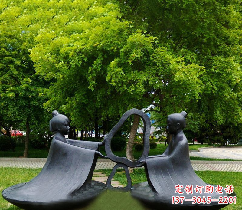 商丘孔融让梨公园铜雕