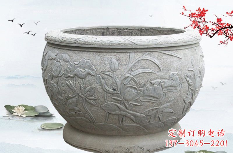 商丘艺术精美的水缸雕塑