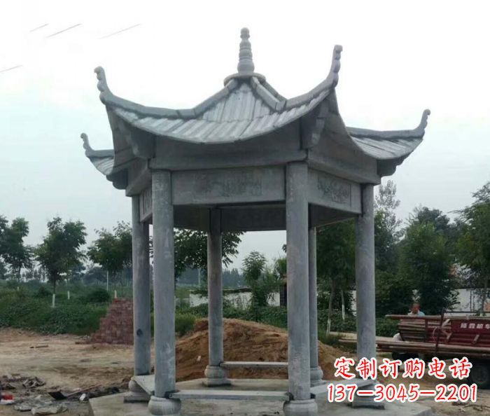 商丘六角石雕凉亭 (4)
