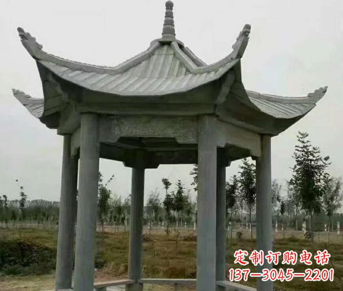 商丘六角石雕凉亭 (3)
