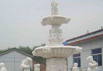 商丘汉白玉天使大型喷泉石雕