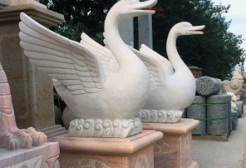 商丘汉白玉天鹅雕塑，让庭院都享受激越的视觉奇观