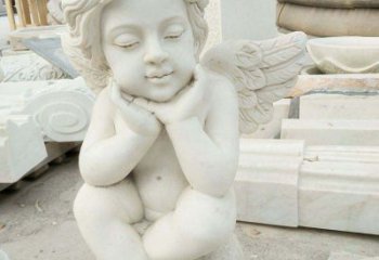 商丘汉白玉小天使西方儿童石雕，让孩子们拥有属于自己的天使
