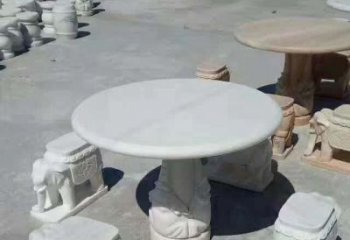 商丘百变汉白玉圆形石桌凳，让家居更具格调