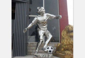 商丘精美的不锈钢足球人物雕塑