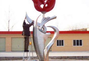 商丘高端定制玫瑰花不锈钢大型雕塑