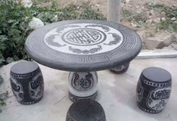 商丘艺术化的室外石桌凳雕塑