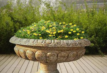 商丘花岗岩园林石花盆雕塑