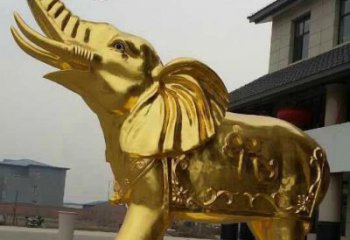 商丘黄铜色大象铜雕，历久弥新