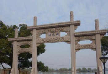 商丘景区三门古典牌坊石雕