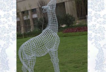 商丘外观精美的不锈钢长颈鹿雕塑