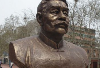 商丘鲁迅胸像名人铜雕是中领雕塑公司定制的一款…