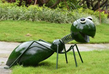 商丘绿色落尾蚂蚁不锈钢摆件雕塑：精致的小动物艺术作品