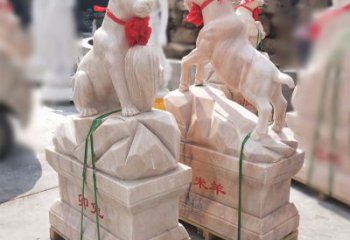 商丘卯兔·晚霞红12生肖石雕兔雕塑
