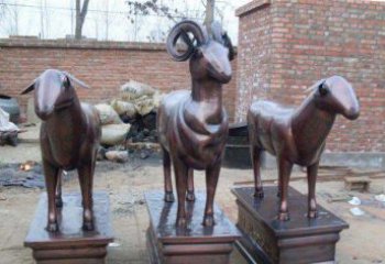 商丘绵羊铸铜雕塑，仿铜动物雕塑