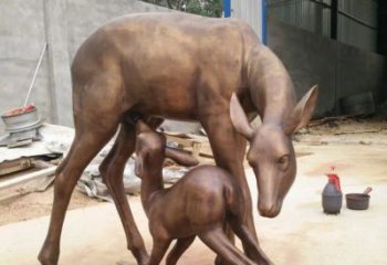 商丘母子鹿公园动物铜雕——精美绝伦