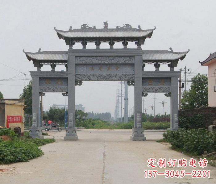商丘艺术雕塑牌坊精美装饰农村的美丽