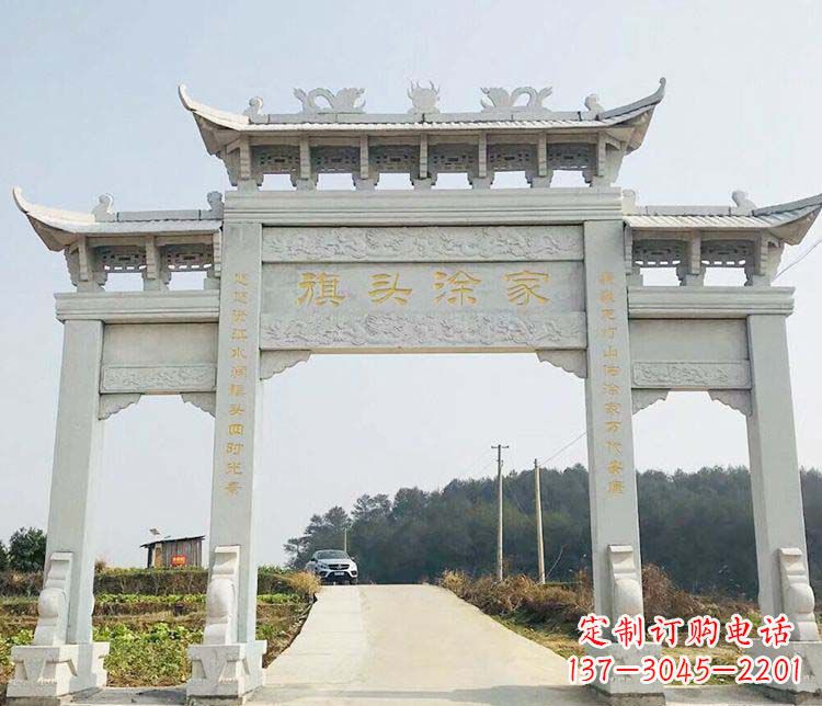 商丘三门牌坊石雕——精美雕塑,缔造传承