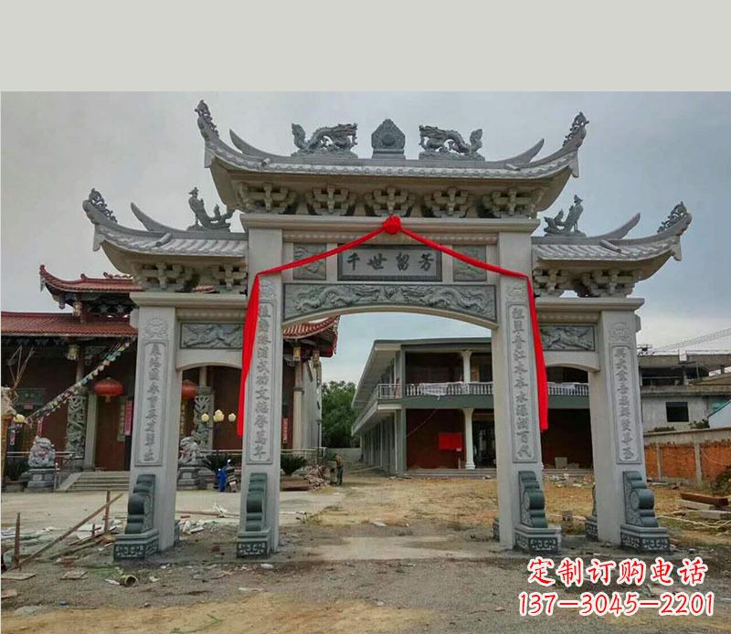 商丘以传统工艺为源的独特牌坊石雕
