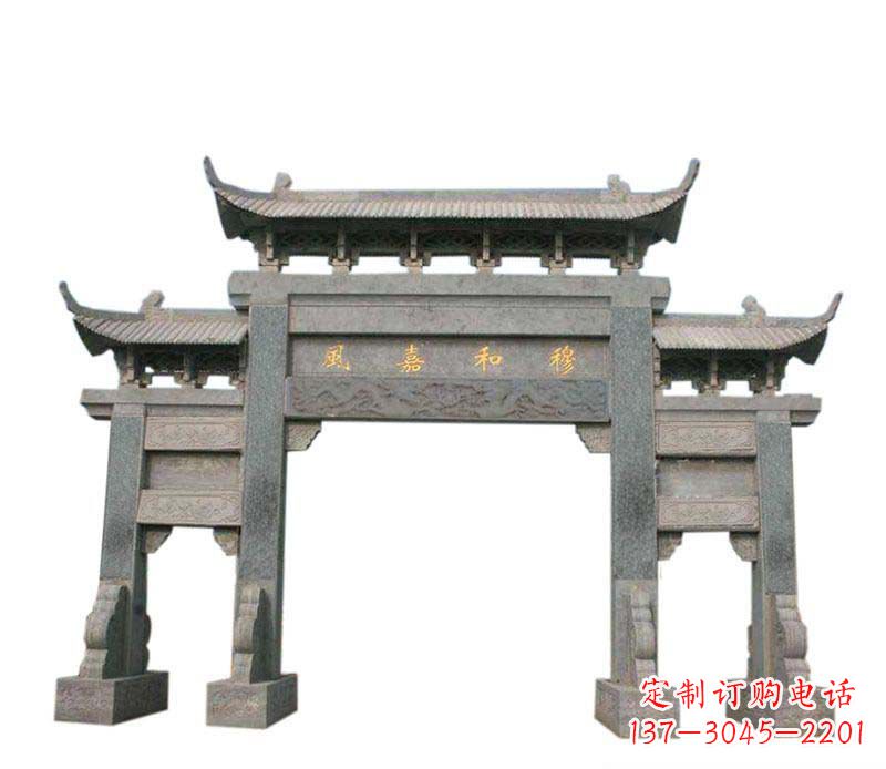商丘四门牌坊石雕:高端雕塑定制