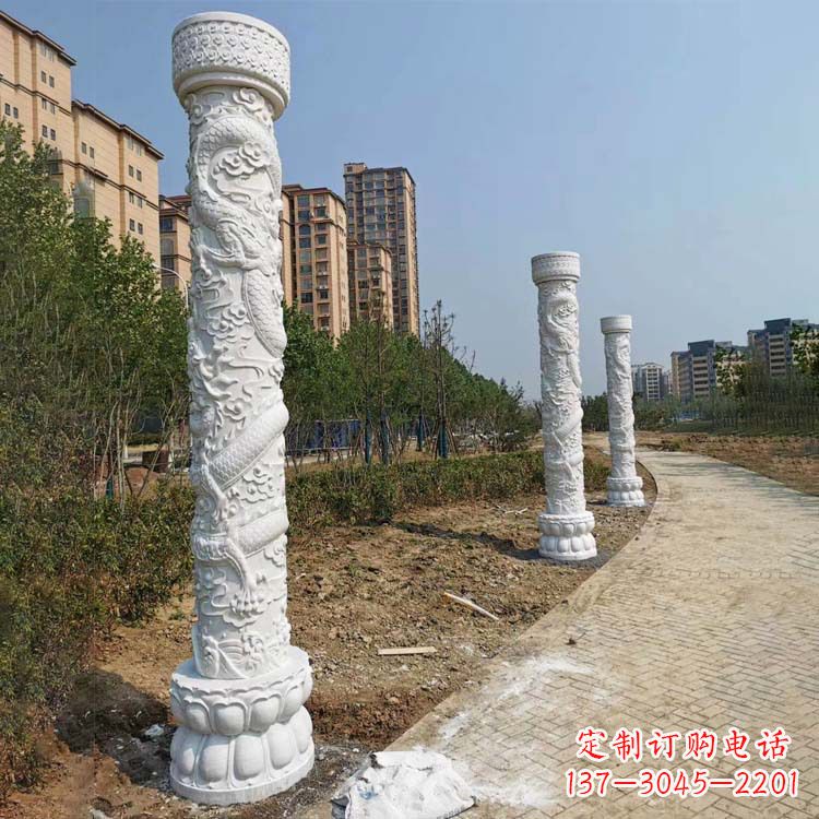 商丘石雕龙柱汉白玉公园步道文化柱