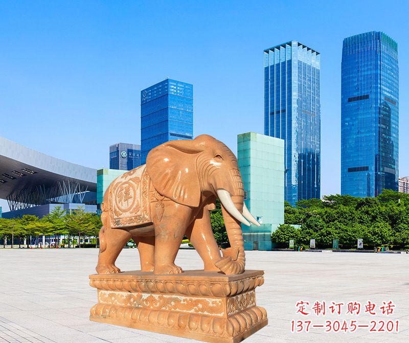 商丘石雕喷水大象