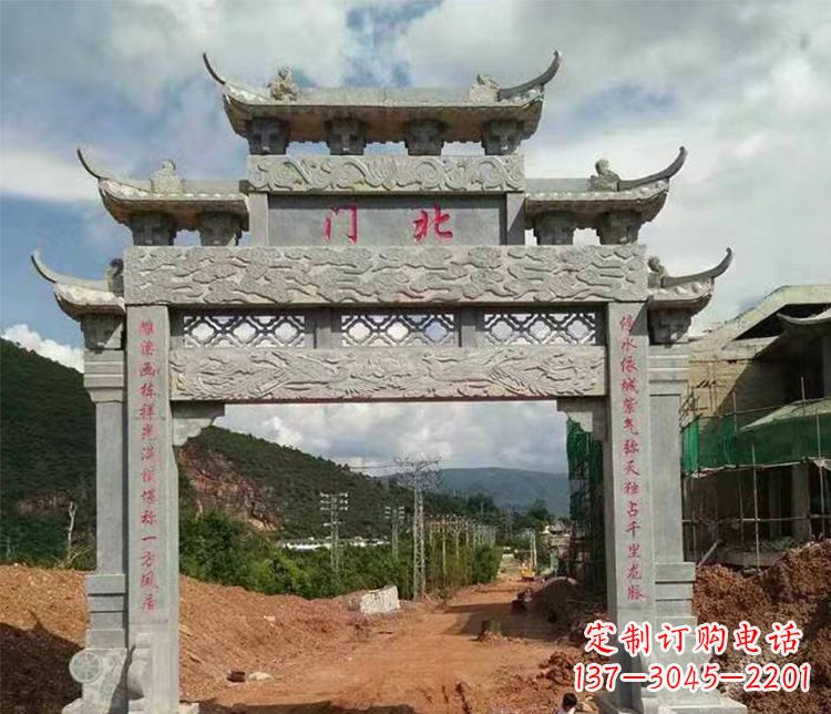 商丘石牌坊单门牌坊石雕