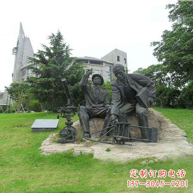 商丘世界名人美国著名发明家莱特兄弟公园名人雕塑