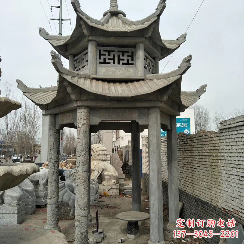 商丘双层大理石凉亭雕塑