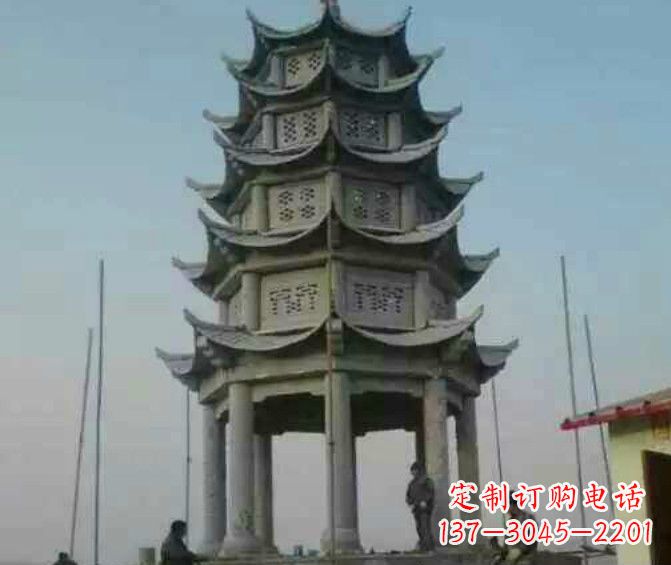 商丘双层大理石凉亭石雕 (2)