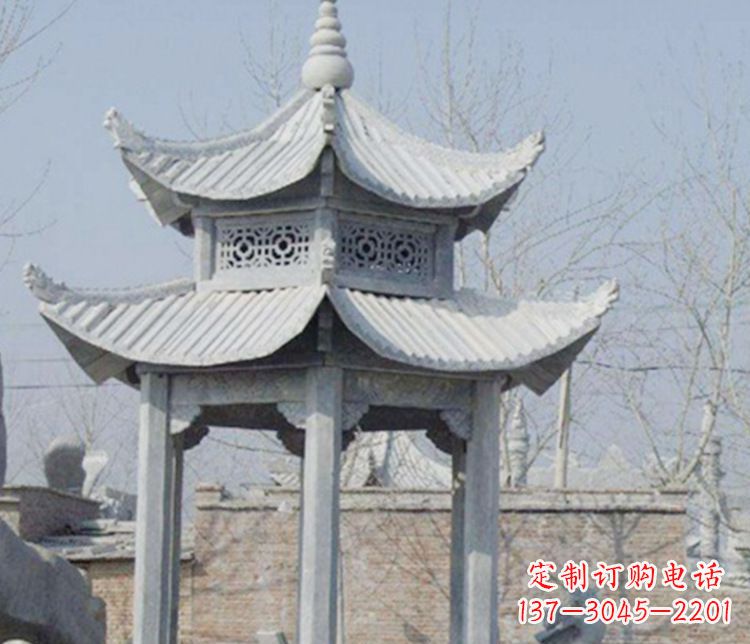 商丘双层仿古六角凉亭石雕
