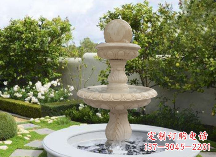 商丘双层风水球喷泉别墅石雕