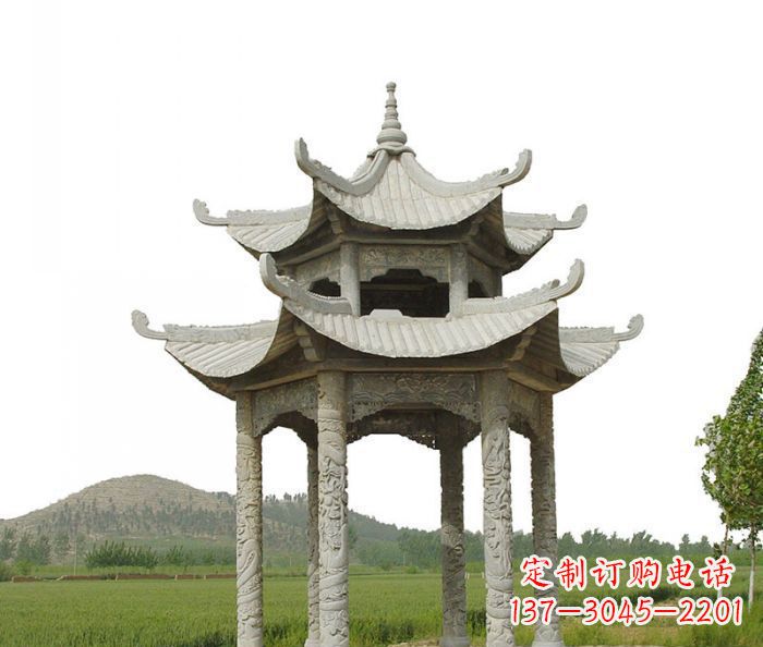商丘双层仿古石雕凉亭