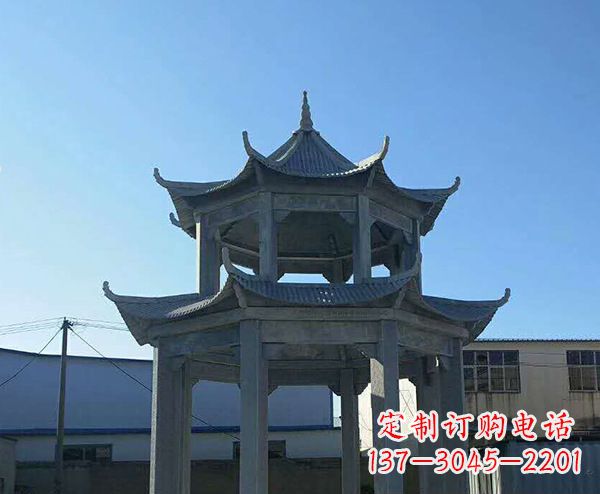 商丘双层仿古石凉亭石雕_1