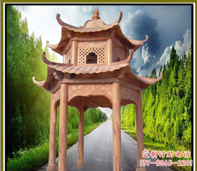 商丘双层凉亭园林石雕