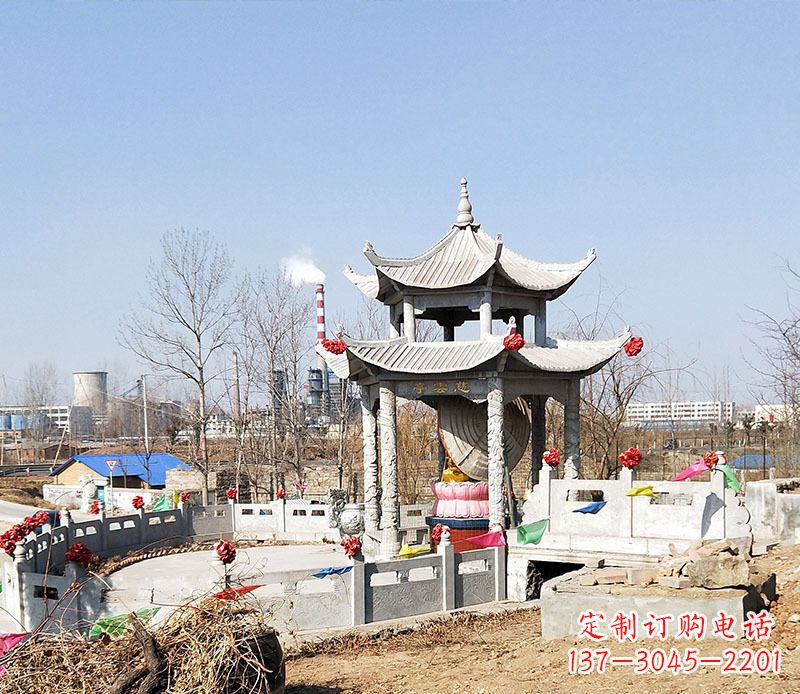商丘双层石凉亭石雕 (2)