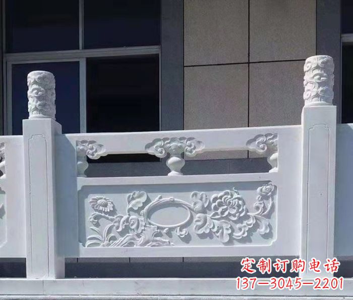 商丘寺庙景观汉白玉石浮雕栏板 (4)