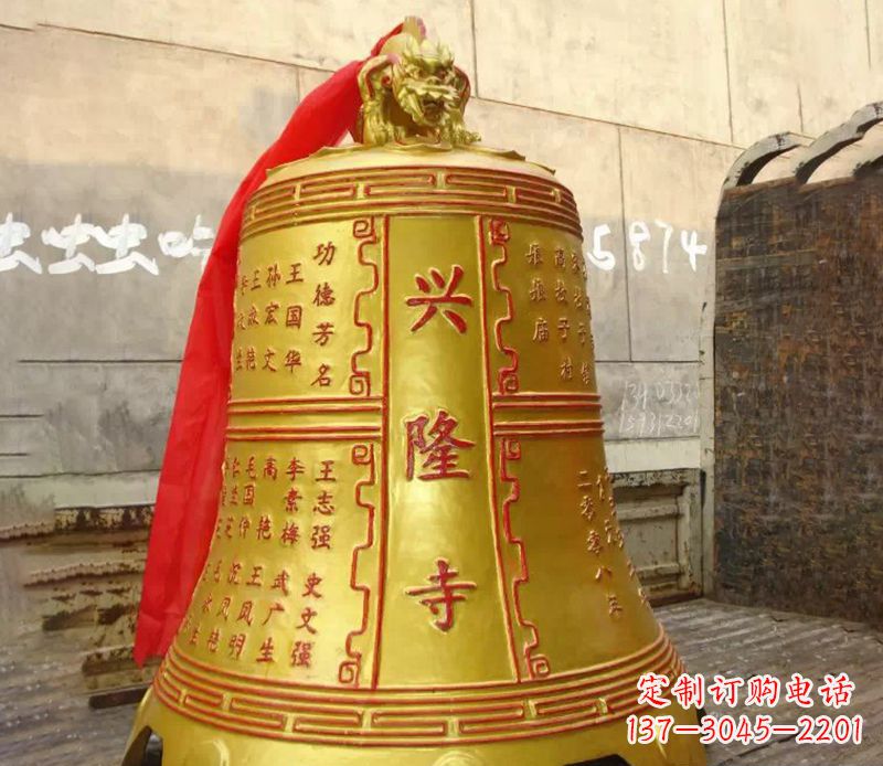 商丘寺庙景观铜钟雕塑