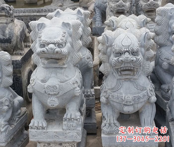 商丘寺庙青石狮子石雕