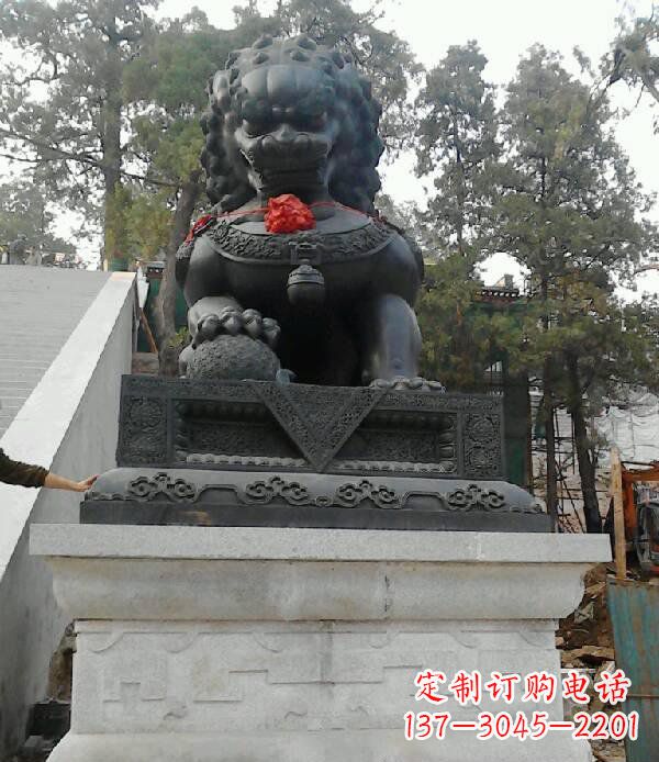 商丘寺庙狮子铜狮子雕塑